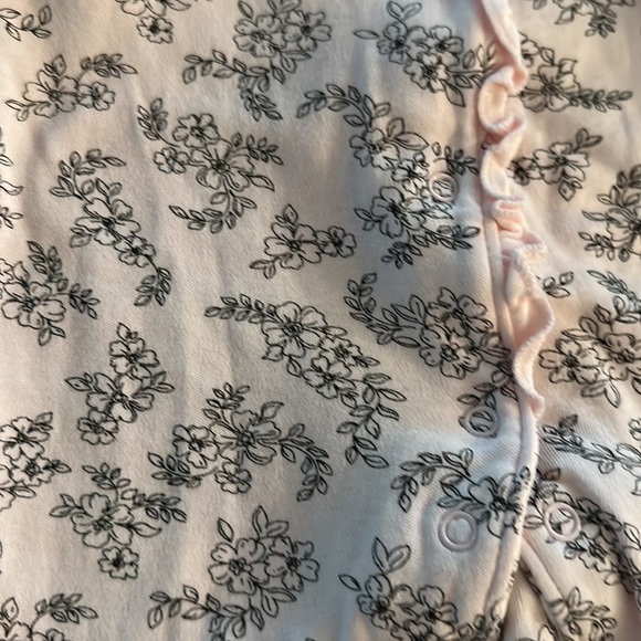 Pink and Black Baby Girl Little Me Footie pajamas size 3 months set of 2 - Picture 2 of 4